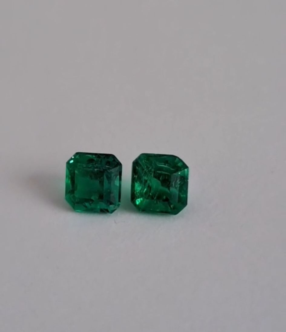 Square Colombian Muzo Emerald Lot (2pcs)