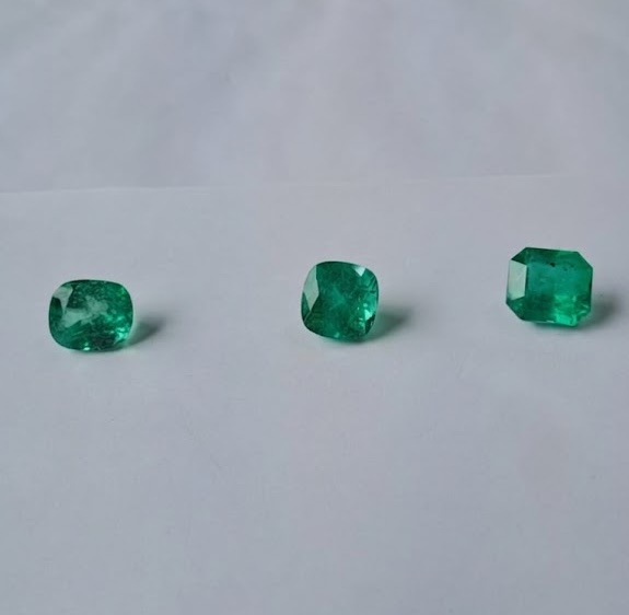 Mixed Cut Colombian Muzo Emeralds (3pcs)